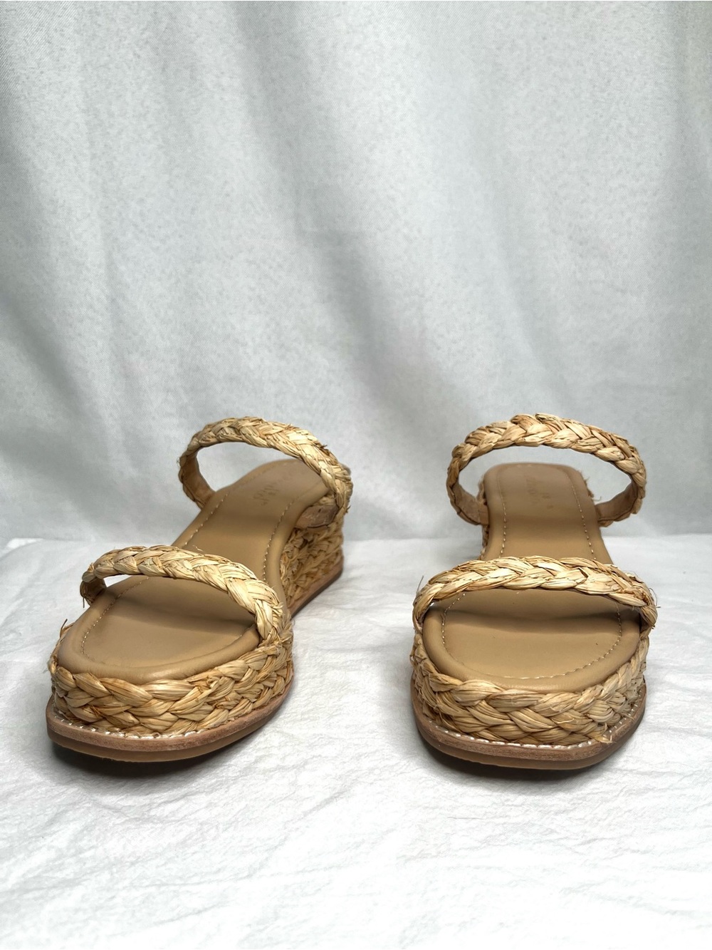 Splendid Raffia Platform Wedge Slide Sandals Natural Size 6 Like New